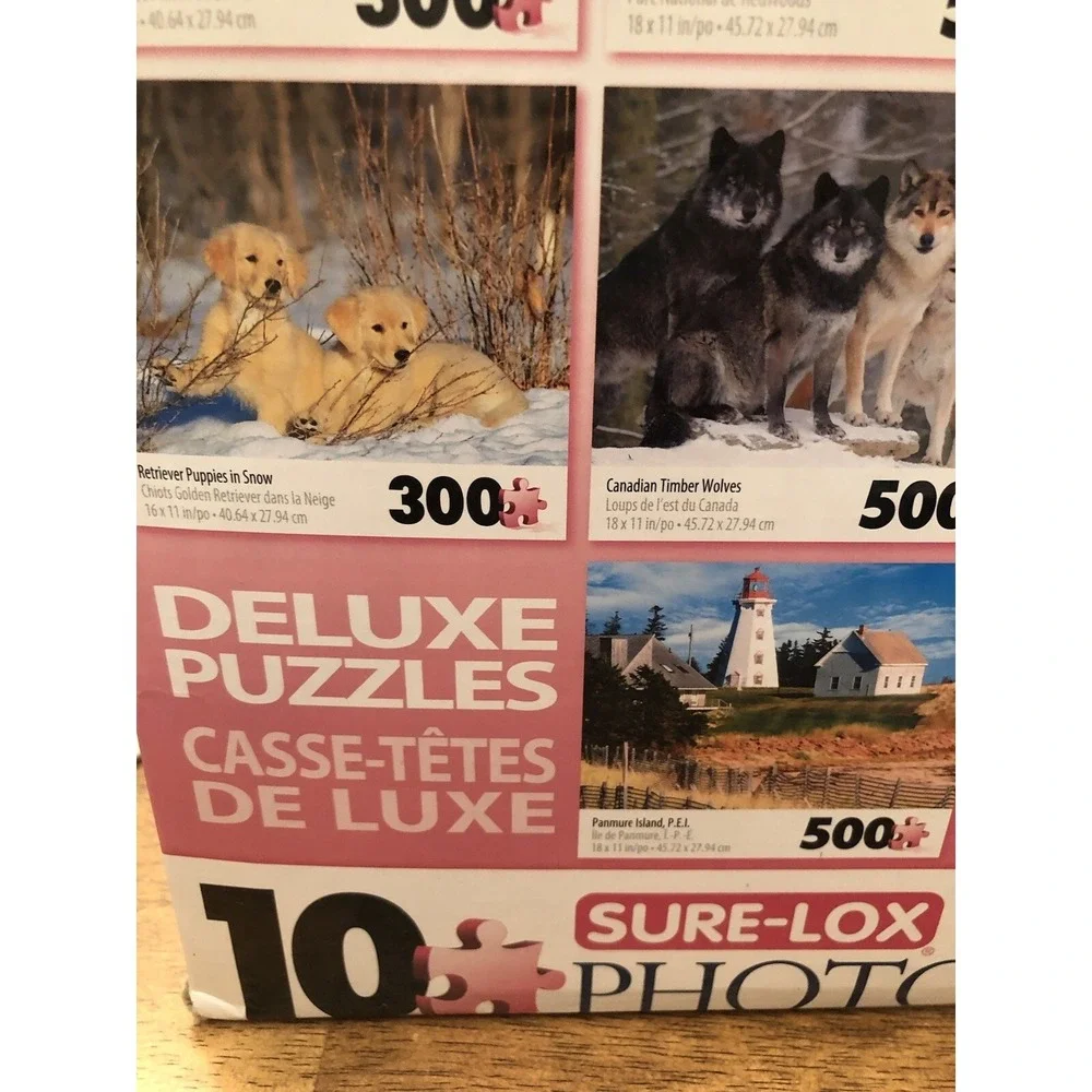 SURE - LOX - 10 Puzzles Box Set NEW 5600 Pieces Wolf Dogs Cats Bridges Eagle